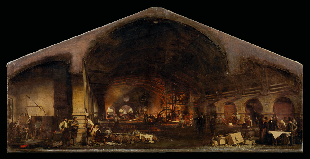 Interior of the Forge at Fourchambault od Ignace Francois Bonhomme