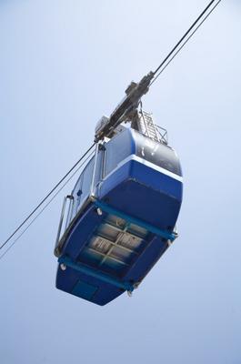 blue teleferico cable car
