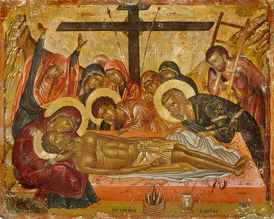 Die Kreuzabnahme od Ikone (byzantinisch)