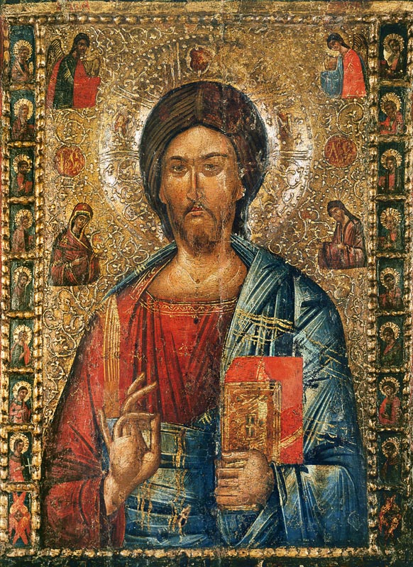 Christ Pantokrator od Ikone, rumänisch, Moldau-Schule
