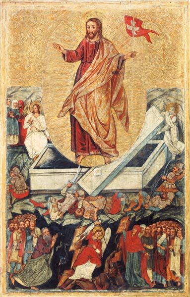 Resurrection of Christi. Altar panel from Bezdesh area (of Bretsk) od Ikone (russisch)