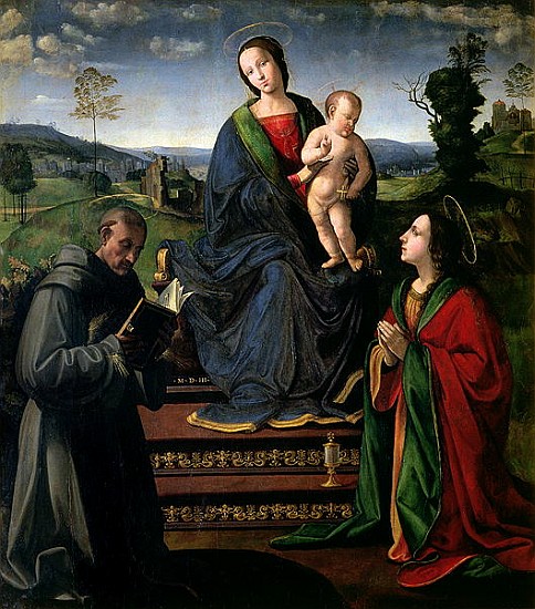 Madonna and Child with St. Francis of Assisi and St. Mary Magdalene od Il Ghirlandaio Ridolfo (Bigordi)