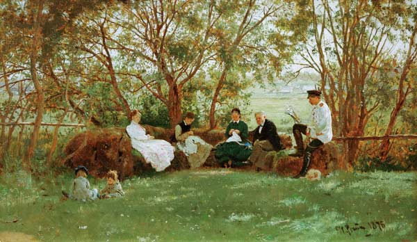 Ilja Repin, Auf einer Rasenbank od Ilja Efimowitsch Repin