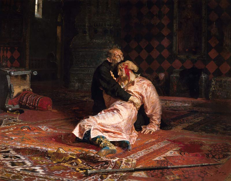 Tsar Ivan the terrible with his son Ivan on November 16th, 1581st 1885. od Ilja Efimowitsch Repin