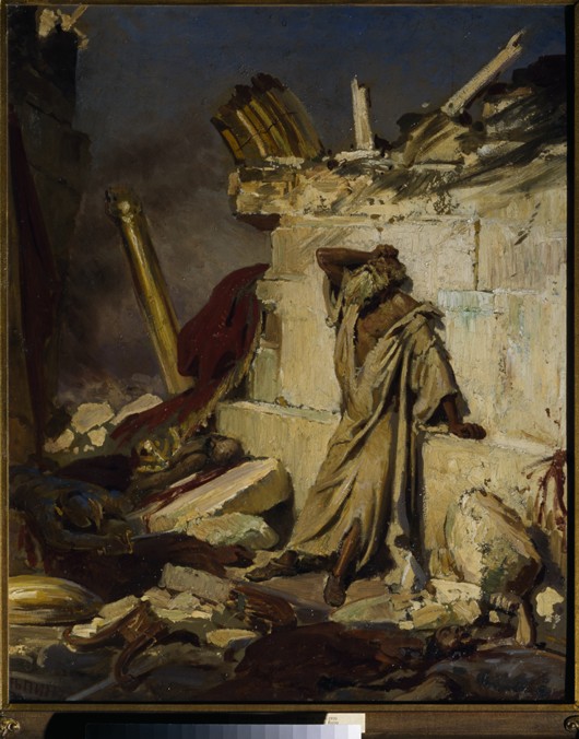 Jeremiah lamenting the Destruction of Jerusalem od Ilja Efimowitsch Repin