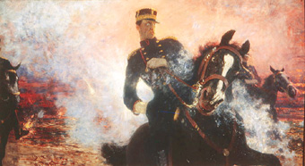 König Albert I. von Belgien bei der Explosion des Staudamms 1914 od Ilja Efimowitsch Repin
