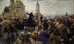 Minin appeals to the people of Nizhny Novgorod in 1611