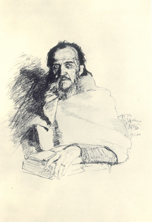 Portrait of the poet Yakov Polonsky (1820-1898) od Ilja Efimowitsch Repin