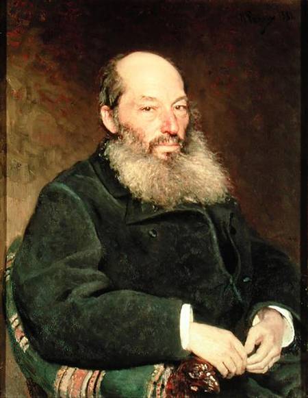 Portrait of Afanasy Fet (1820-92) od Ilja Efimowitsch Repin