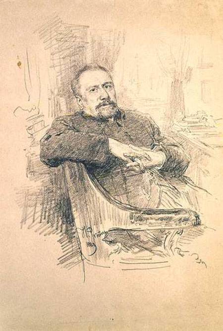 Portrait of Nikolaj Leskov (1831-95) od Ilja Efimowitsch Repin
