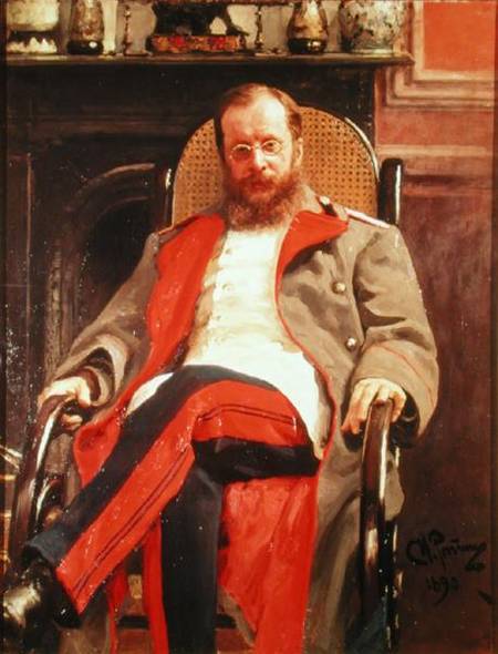 Portrait of Zesar Kjui (1835-1918) od Ilja Efimowitsch Repin