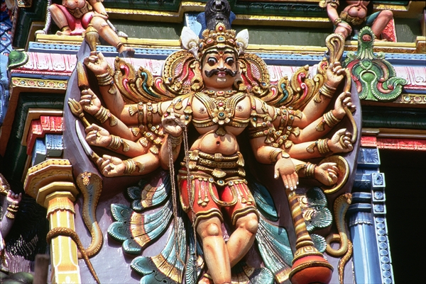 Detail of carved exterior showing Shiva (photo)  od Indian School