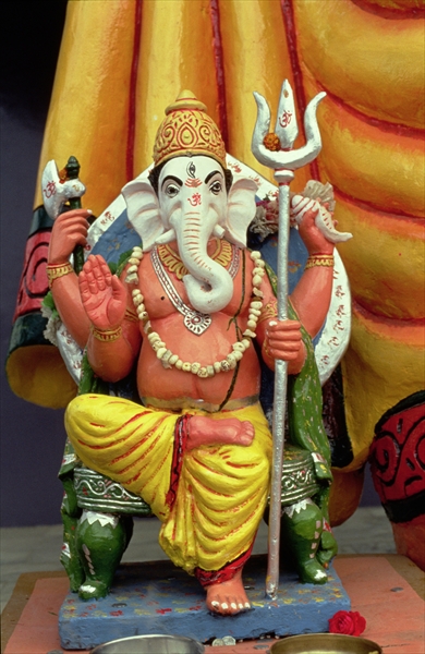 Statue of Ganesh, the Elephant God, Enthroned  od Indian School