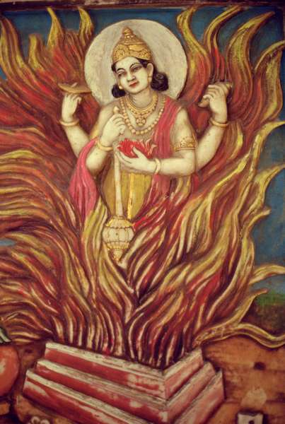 Yagyan Narayan (painted relief)  od Indian School