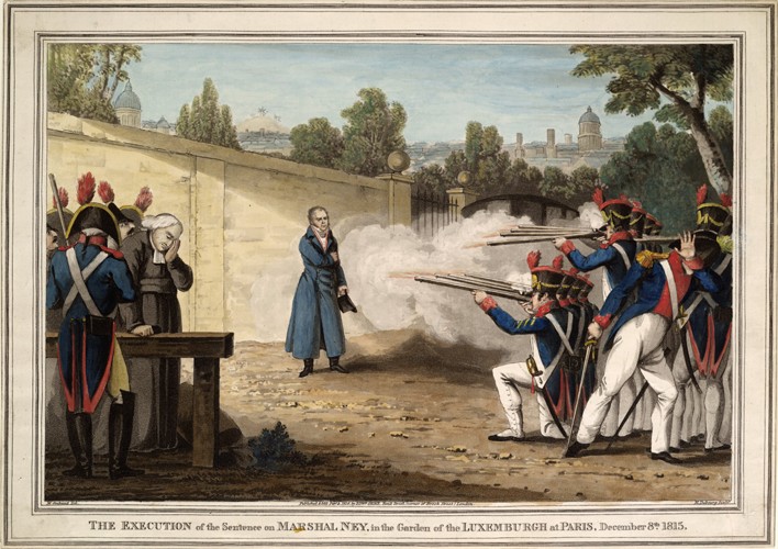 The Execution of Marshal Michel Ney near the Luxembourg Garden on 7 December 1815 od Innocent Louis Goubaud