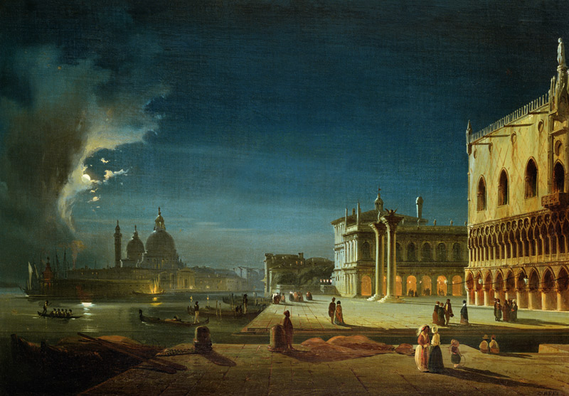 Venice by Moonlight od Ippolito Caffi
