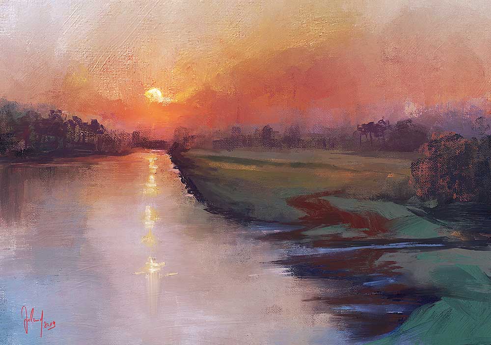 Sunset at the Oste od Georg Ireland