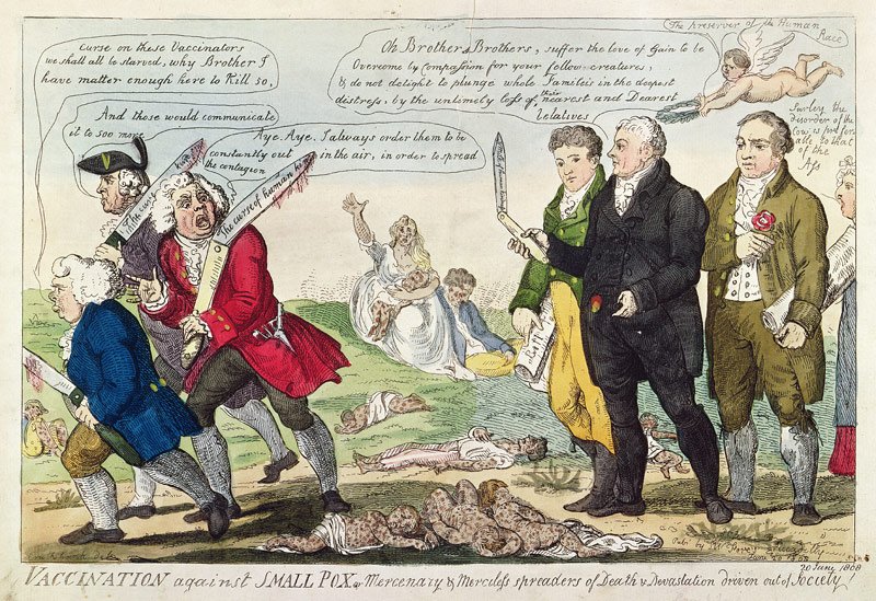Vaccination against Small Pox or Mercenary and Merciless spreaders of Death and Devastation driven o od Isaac Cruikshank