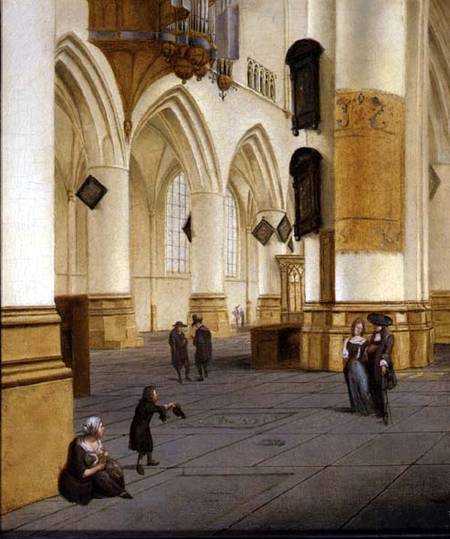View of the south aisle of the church of St. Bavo, Haarlem od Isaac van Nickele