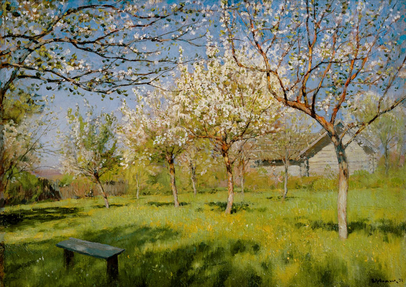 Apple trees blooming od Isaak Iljitsch Lewitan