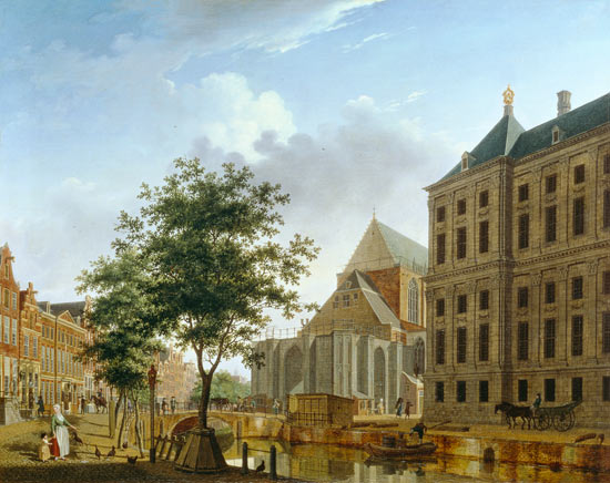 Back of New Palace and Church, Amsterdam od Isaak Ouwater