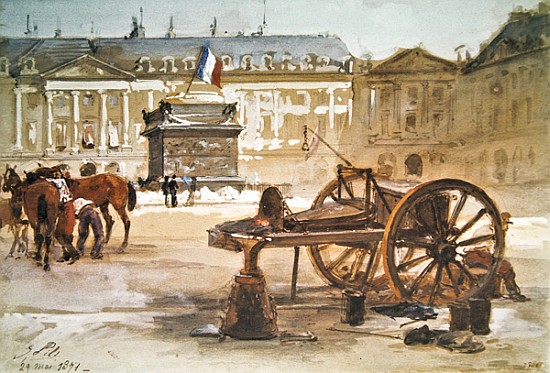 Paris Commune: The Fall of the Vendome Column, 29th May 1871 od Isidore Pils