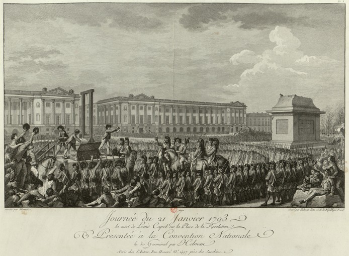 The Execution of Louis XVI in the Place de la Revolution on 21 January 1793 od Isidore Stanislas Helman