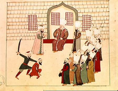 Ms 1671 A vizier watching an execution od Islamic School
