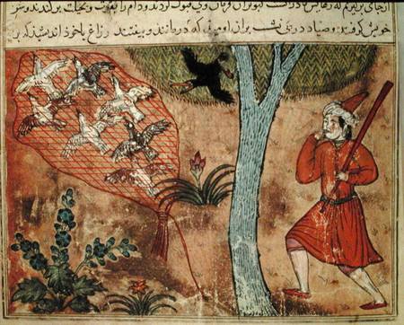 Hunting Birds, from 'The Book of Kalila and Dimna', from 'The Fables of Bidpay' od Islamic School