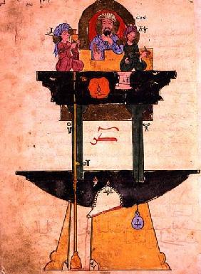 Water clock with automated figures, from 'Treaty on Mechanical Procedures' by Al-Djazari