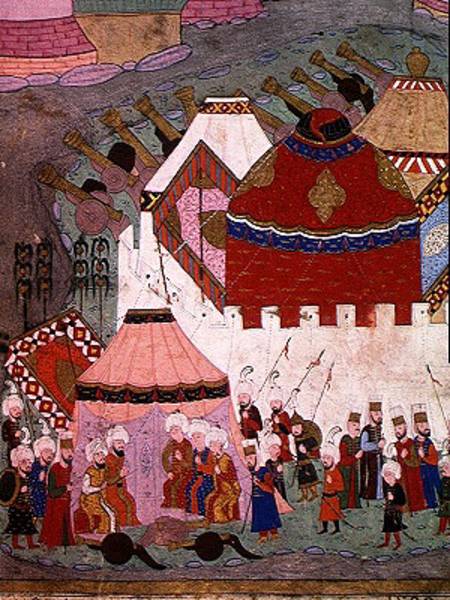 TSM H.1524 Siege of Vienna by Suleyman I (1494-1566) the Magnificent, in 1529, from the 'Hunername' od Islamic School