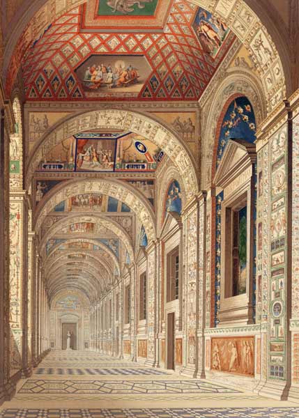 View of the second floor Loggia at the Vatican, with decoration by Raphael, from 'Delle Loggie di Ra od Scuola pittorica italiana