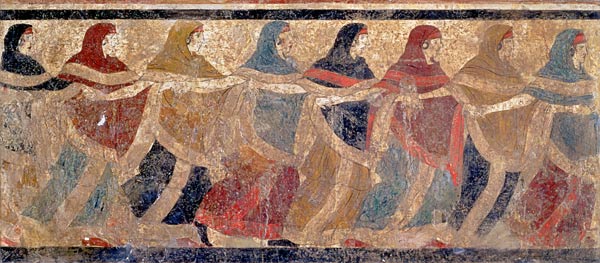 Women performing the funerary ceremonial chain dance, from Ruvo od Scuola pittorica italiana