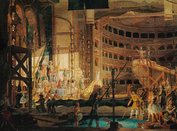 Preparing Scenery in a Theatre od Scuola pittorica italiana