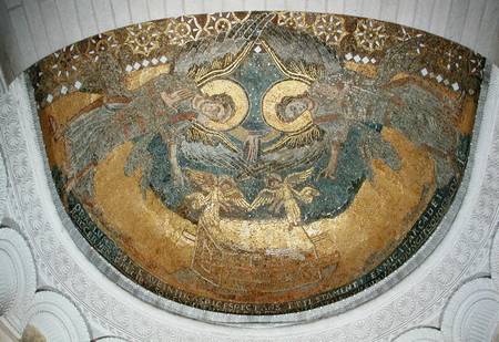 The Ark of the Covenant supported by Cherubim, from the semi-dome of the east apse od Scuola pittorica italiana