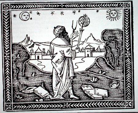 The Astrologer Albumasar (787-885) copy of an illustration from his 'Introductorium in Astronomiam', od Scuola pittorica italiana