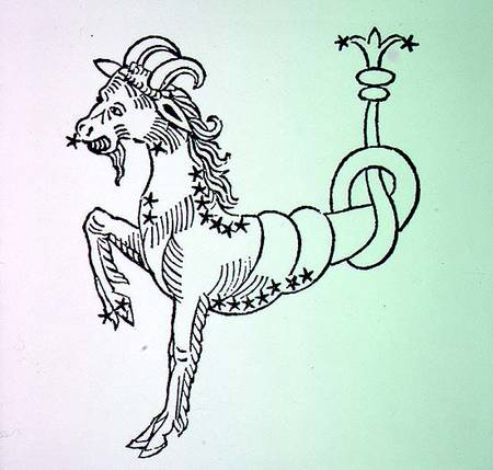 Capricorn (the Goat) an illustration from the 'Poeticon Astronomicon' by C.J. Hyginus, Venice od Scuola pittorica italiana
