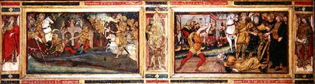 Cassone panel depicting a revolt in Rome in 451 BC and the death of Appius Claudius od Scuola pittorica italiana