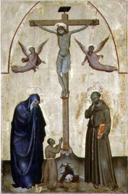 Crucifixion with St. Francis of Assisi and a Donor od Scuola pittorica italiana