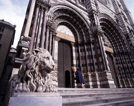 Facade of the Cathedral of San Lorenzo photo) od Scuola pittorica italiana