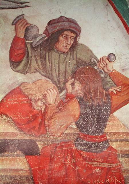 Interior of an Inn, detail of drinkers fighting od Scuola pittorica italiana
