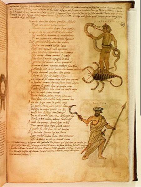 Ms Ital 483 P.4.7 f.160v Serpentarius and Bootes, from the 'Dittamondo' by Fazio degli Uberti od Scuola pittorica italiana