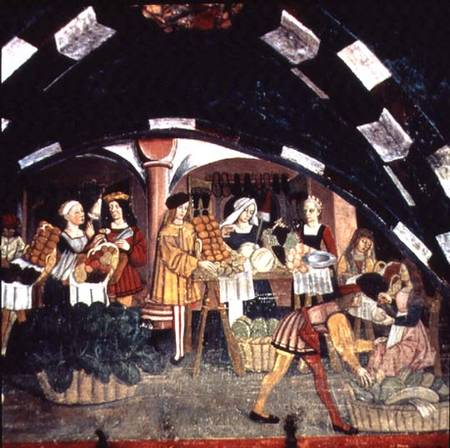 Medieval Marketplace Scene od Scuola pittorica italiana
