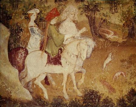 The Month of September, detail of the departure for the hunt od Scuola pittorica italiana