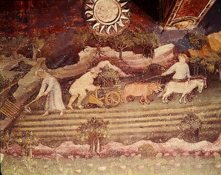 The Month of September, detail of ploughing od Scuola pittorica italiana