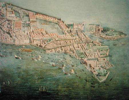 Perspective plan of Venice  (detail of 222923) od Scuola pittorica italiana