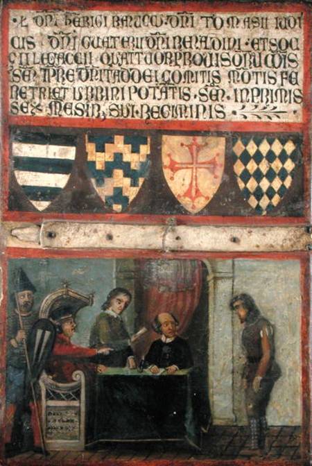 Scene of Justice with Four Coats of Arms od Scuola pittorica italiana