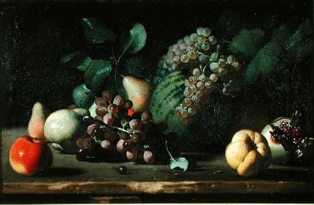 Still Life with Grapes and Pomegranate od Scuola pittorica italiana