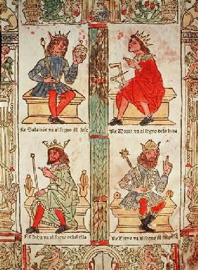 King David, Solomon, Luba and Turnis, from 'Libro de la Sorte e de la Ventura' by Lorenzo Spirito
