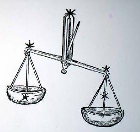 Libra (the Scales) an illustration from the 'Poeticon Astronomicon' by C.J. Hyginus, Venice